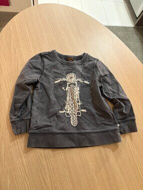 Tea Collection Motorcycle Graphic Sweatshirt 4 Dark Gray Long Sleeve Crew Neck